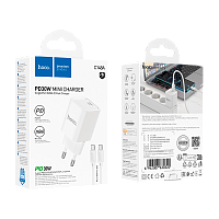 Сетевое З/У HOCO C148A Type-C 3.0A 30W PD3.0 с кабелем Type-C/Type-C белый