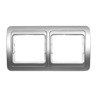 Рамка Smartbuy 2-местная горизонтальная серебро "Марс"