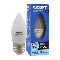 Лампа светодиодная Старт B35 E27 7W 4000К 220V свеча Eco матовая (1/10/100)