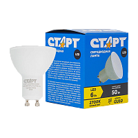 Лампа светодиодная Старт JCDR GU10 6W 2700К 220V рефлектор матовая (1/10/100)