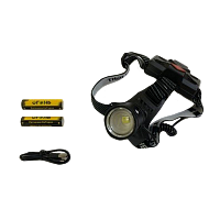 Фонарь налобный Без бренда HT-692-P70 от аккумулятора 3 режима черный