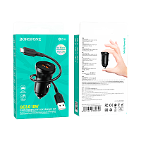 Сетевое З/У Borofone BZ18 1USB 2.1A 18W QC3.0 с кабелем microUSB черный (1/48/192)