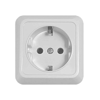 Розетка Прогресс Fit 1гн. 10A С/З ABS + Керамика белый (1/10/200)