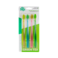 Зубная щетка Dr.Safe Green Tea средняя 4шт. (4/96)
