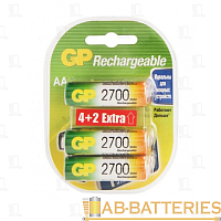 Аккумулятор бытовой GP HR6 AA BL4+2 NI-MH 2700mAh в пластиковой упаковке (6/36/360) 