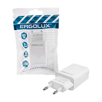 Сетевое З/У Ergolux ELX-РA01P-C01 1USB 2.0A 10W белый (1/10/240) 