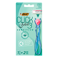 Бритва BIC "CLICK 3 SESITIVE" 3 лезвия 2 кассеты (1/10) 