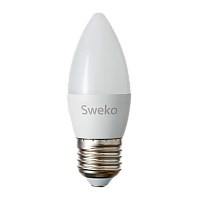Лампа светодиодная Sweko C35 E27 7W 6500К 230V свеча (1/5/100)