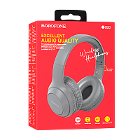 Наушники полноразмерные Borofone BO20 bluetooth 5.3 с микр. серый