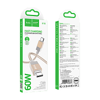 Кабель HOCO X110 Type-C (m)-Type-C (m) 1м 3.0A 60W нейлон золотой (1/31/310)