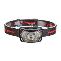 Фонарь налобный Спутник SL554 8W LED от аккумулятора 7 режимов черный красный (1/20)