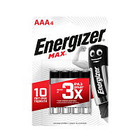 Батарейка Energizer MAX+Power seal LR03 AAA BL4 Alkaline 1.5V (4/48)