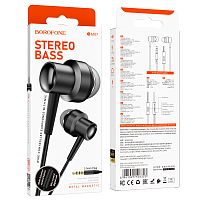 Наушники внутриканальные Borofone BM87 с микр. черный (1/76/304)