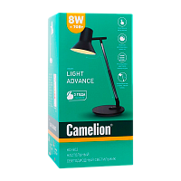 Светильник настольный Camelion KD-802 8W 230V LED на основании сенс. черный (1/6)