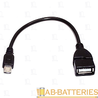 Переходник Smartbuy microUSB (m)-USB (f) силикон черный (1/1000)