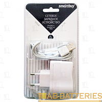 Сетевое З/У Smartbuy 1USB 2.1A с кабелем Apple 30pin белый (1/100) 