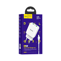 Сетевое З/У HOCO N6 2USB 3.0A QC3.0 белый (1/12/120) 