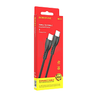 Кабель Borofone BX51 Type-C (m)-Type-C (m) 1м 3.0A 60W ПВХ черный (1/360)
