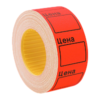 Этикет-лента 30 мм х 20 мм "Цена" (350 этикеток /рол.), красная, AVIORA (цена за 1 рулон) (5/100)