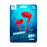 Наушники внутриканальные GFPower H01 с микр. красный (1/1000)