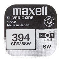 Батарейка Maxell 380/394 BL1 Silver Oxide 1.55V 0%Hg (1/10/100) 