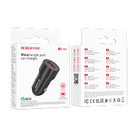 Автомобильное З/У Borofone BZ19A 1USB 18W QC3.0 черный (1/94/376)