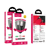Кабель HOCO U68 USB (m)-Type-C (m) 1.2м 5.0A нейлон черный (1/20/200)