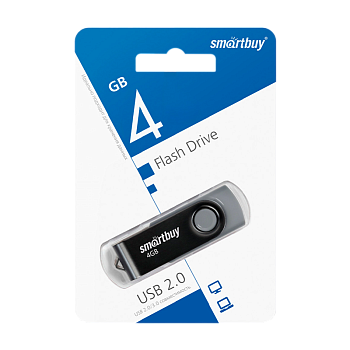 Флеш-накопитель Smartbuy Twist 4GB USB2.0 пластик черный