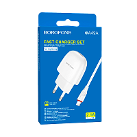 Сетевое З/У Borofone BA49A 1USB 2.1A белый (1/44/176)