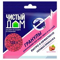 Гранулы родентицид Чистый дом от крыс и мышей с запахом ореха 125г (1/50)