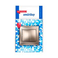Выключатель Smartbuy Венера 2-клав.10A шампань (1/10/200)