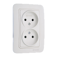 Розетка Makel Lillium 2гн. 16A белый 70017 (1/12)