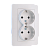 Розетка Makel Lillium Natural 2гн. 16A С/З белый 55082 (1/12)