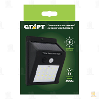 Светильник садово-парковый Старт Солар IP65 настенный черный (1/50/100)