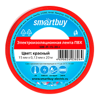 Изолента Smartbuy 15мм*20м ПВХ красный 