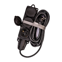 Удлинитель Космос 3р.С/З 16A 5м 3х2.5мм² IP44 черный (1/16)