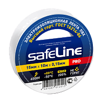 Изолента Safeline 15мм*10м ПВХ белый (10/250)