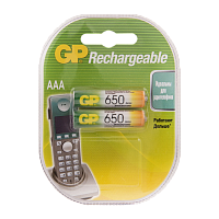 Аккумулятор бытовой GP HR03 AAA BL2 NI-MH 650mAh в пластиковой упаковке (2/20/200) 