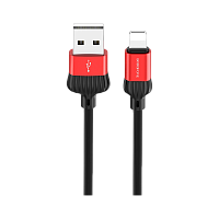 Кабель Borofone BX28 USB (m)-Lightning (m) 1м 2.4A ПВХ красный (1/360)