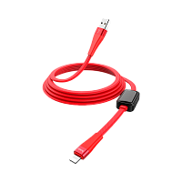 Кабель HOCO S4 USB (m)-Lightning (m) 1.2м 2.4A TPE дисплей красный (1/18/180)