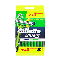 Бритва одноразовая Gillette "BLUE3 Simple Sensitive" 3 лезвия 8шт. (1/6)