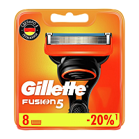 Сменные кассеты Gillette "FUSION" 5 лезвий 8шт. (цена за 1 шт) (8/64)