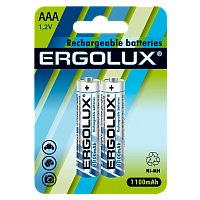 Аккумулятор бытовой Ergolux HR03 AAA BL2 NI-MH 1100mAh (2/24/480) 
