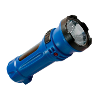 Фонарь туристический Космос 102 0.5W 1LED от аккумулятора прямая подзарядка синий (1/25/100)