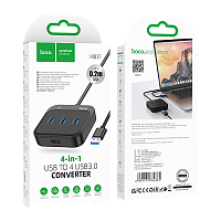 USB-Хаб HOCO HB31 4USB/Type-C Type-C (m) USB3.0 серый (1/19/190)