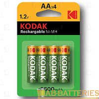 Аккумулятор бытовой Kodak HR6 AA BL4 NI-MH 2600mAh (4/80/640/15360)