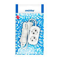 Удлинитель Smartbuy 2р.Б/З 10A 3.0м белый (1/50)