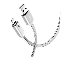 Кабель HOCO UPL12 USB (m)-Lightning (m) 0.3м 2.1A силикон серебряный (1/40/400)