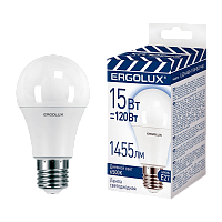 Лампа светодиодная Ergolux A60 E27 15W 6500К 220-240V груша ЛОН матовая (1/10/100)