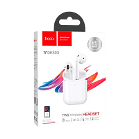 Наушники вставные HOCO DES03 bluetooth 5.0 с микр. белый 